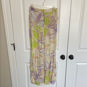 Zara Floral Pencil Skirt in Purple and Green